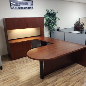 All Wood U-Shape Desk With Hutch $799.00