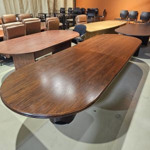 All Wood Walnut Racetrack Conference Table 48 X 144