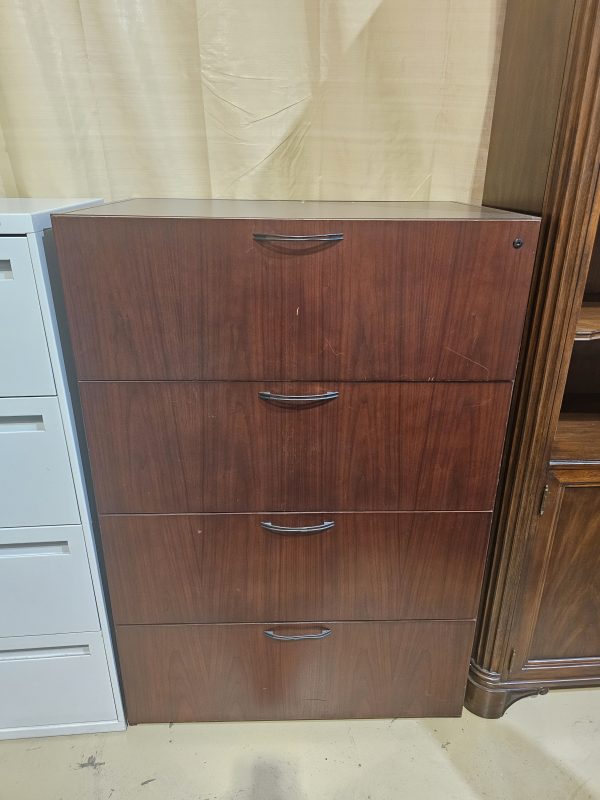 Mahogany 4 Drawer Lateral File Cabinet $349.00